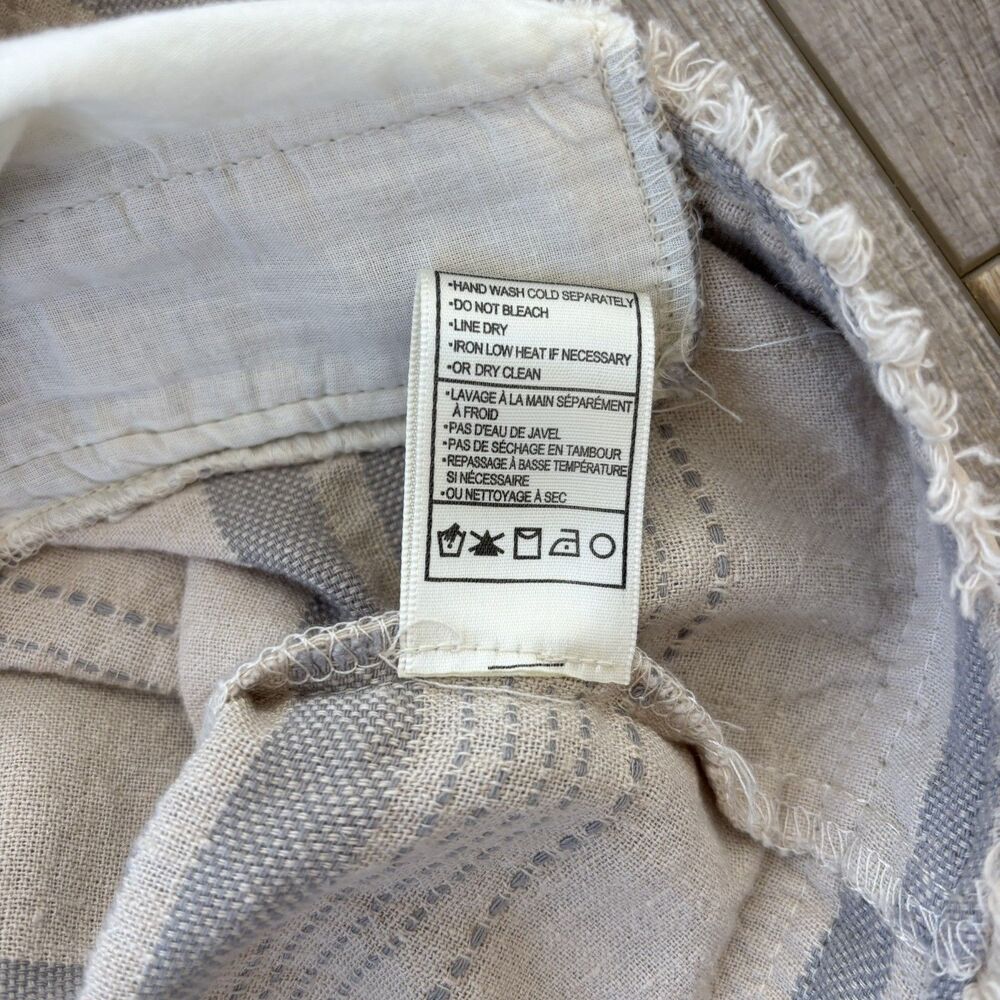 Jack BB Dakota Womens Striped Linen Blazer Jacket Size L Neutral Chic Coastal - Picture 13 of 13